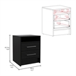 Tuhome Furniture Holland Engineered Wood 3 Piece Bedroom Set in Black/White