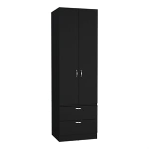 Tuhome Furniture Vicco Engineered Wood Bedroom Armoire in Black