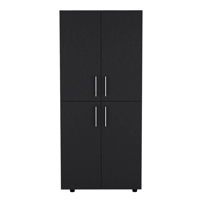 Tuhome Furniture Hazel Engineered Wood Bedroom Armoire in Black