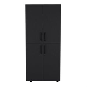 Tuhome Furniture Hazel Engineered Wood Bedroom Armoire in Black