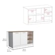 Ginger Kitchen Island Engineered Wood Multi-Color