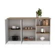 Ginger Kitchen Island Engineered Wood Multi-Color