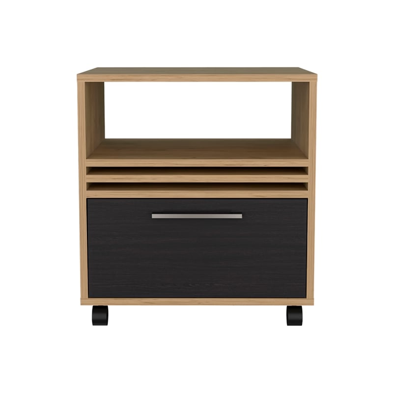 Vance 20 High One Drawer Nightstand Natural Oak Engineered Wood Multicolor
