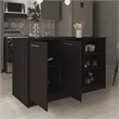 Ginger Kitchen Island  Engineered Wood Black