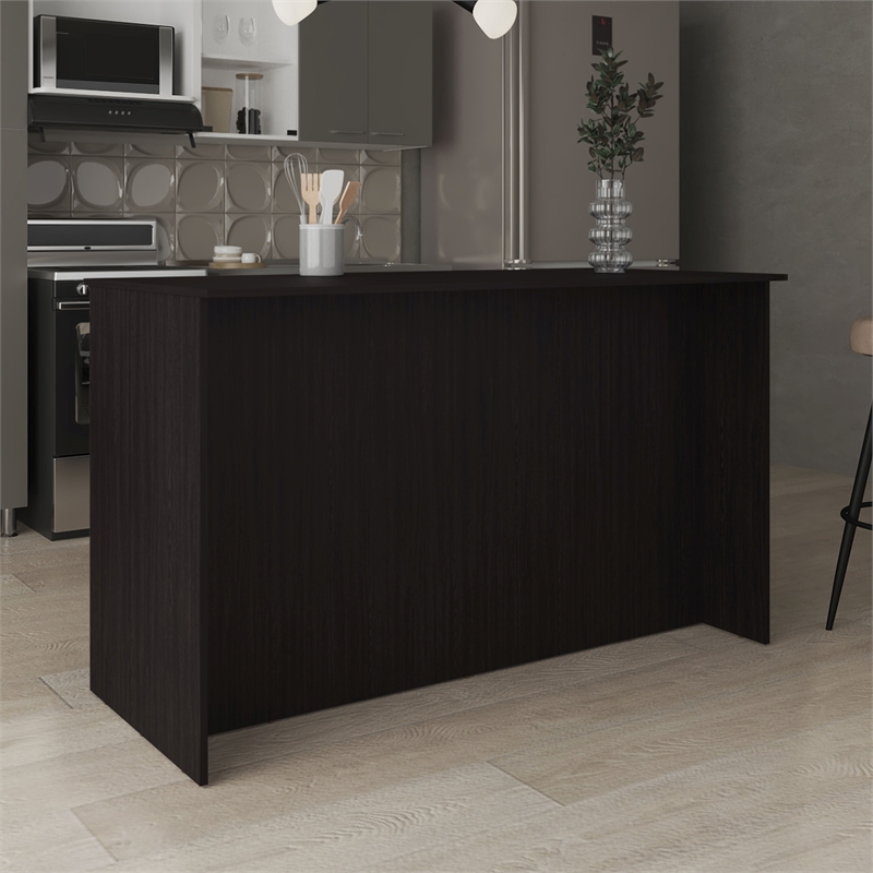 Ginger Kitchen Island  Engineered Wood Black
