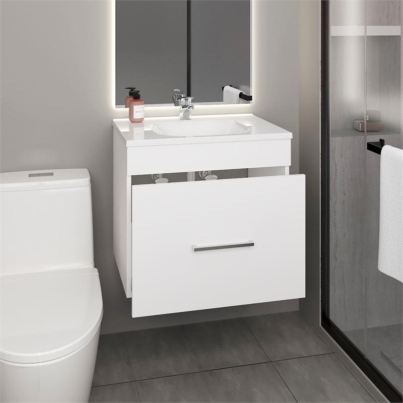 One door Batroom Vanity Hatta Engineered Wood White
