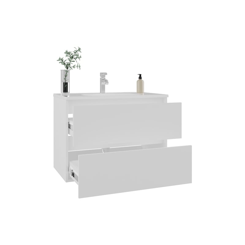 Bathroom Cabinet Opalo  Engineered Wood White