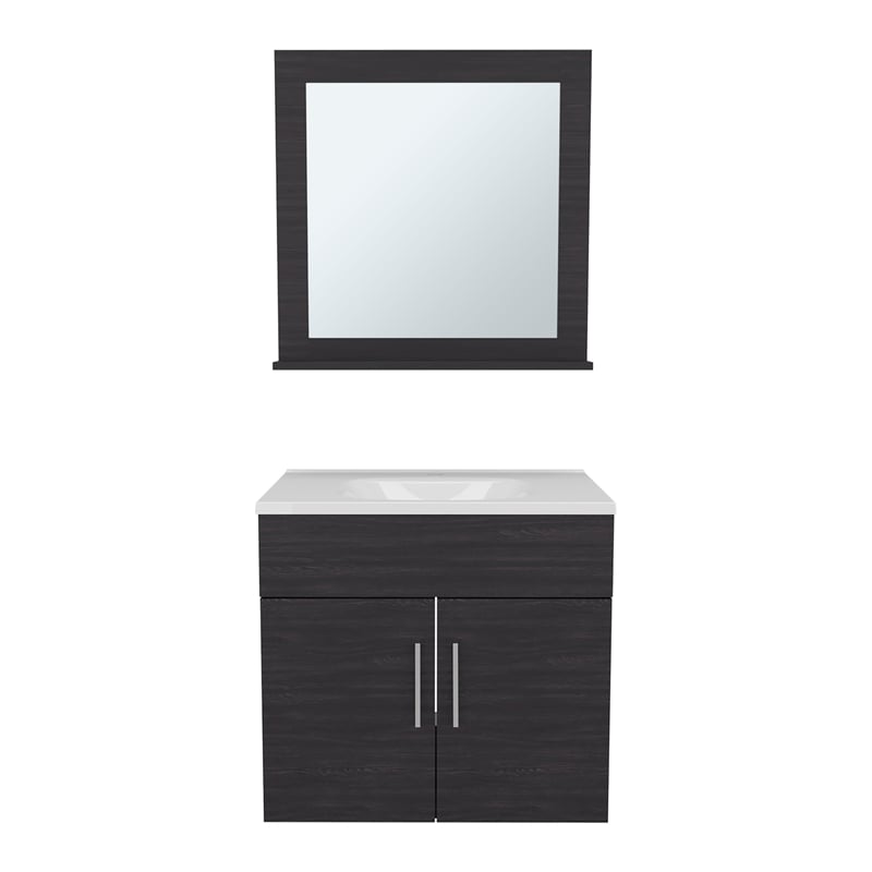 Blake Bathroom Cabinet with Mirror Cabinet Engineered Wood Black