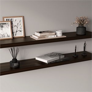 Ecco 47&quot Wide Floating Shelves Set of 2 Engineered Wood Dark Oak
