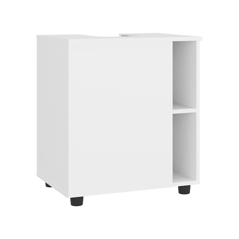 Pascuale Under Sink Cabinet Two Side Shelves Engineered Wood White