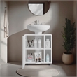 Pascuale Under Sink Cabinet Two Side Shelves Engineered Wood White