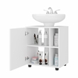 Pascuale Under Sink Cabinet Two Side Shelves Engineered Wood White
