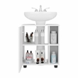 Pascuale Under Sink Cabinet Two Side Shelves Engineered Wood White