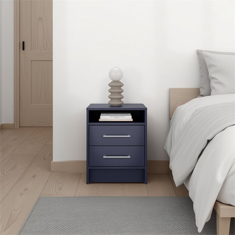 Eter Nightstand Engineered Wood Blue