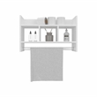 Bathroom Wall Shelf With Towel Bar Engineered Wood White