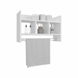 Bathroom Wall Shelf With Towel Bar Engineered Wood White