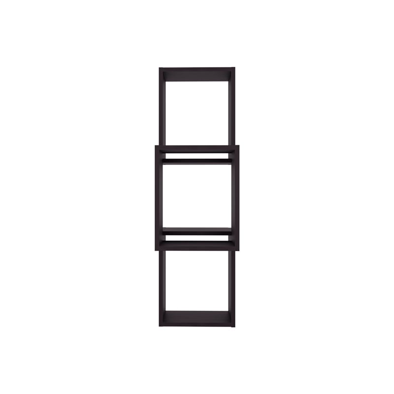 Seyner 3-Cube Wall Floating Shelf  Engineered Wood Black
