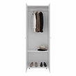 Home 2 Door Closet System Hanging Rod Engineered Wood White