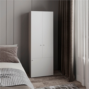 Home 3 Doors Closet System Engineered Wood White