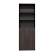 Tuhome Furniture Home 2-Door 2 Open Shelves Bookcase in Borwn