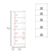 Tuhome Furniture Home 2-Door 2 Open Shelves Bookcase in Borwn