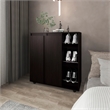 Tuhome Houck Shoe Rack with 3 Side Tiers in Black