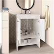 Tuhome Furniture Lorenzo Floor Vanity With Four Drawers And Two Open Shelves in White