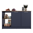 Tuhome Juniper Kitchen Island with Top Surface Double Door Cabinet in Multicolor