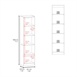 Tuhome Home Xs Bookcase With 5-Tier Shelves And Slim Design in Multicolor
