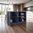 Tuhome Ginger Kitchen Island Three Open Shelves Two Cabinets Doors in Multicolor