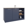 Tuhome Ginger Kitchen Island Three Open Shelves Two Cabinets Doors in Multicolor