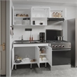 Tuhome Oceana Kitchen Top Cabinet with Stainless Steel Utility Sink Set in White