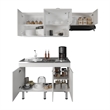 Tuhome Oceana Kitchen Top Cabinet with Stainless Steel Utility Sink Set in White