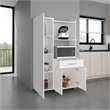 Pantress Complete Kitchen Pantry and Microwave Cabinet Engineered Wood White