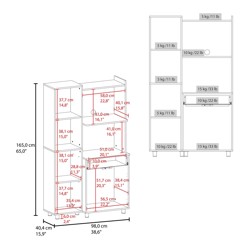 Pantress Complete Kitchen Pantry and Microwave Cabinet Engineered Wood White