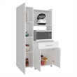 Pantress Complete Kitchen Pantry and Microwave Cabinet Engineered Wood White