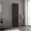 Home Tall Double Door Bookcase with 5 Interior Shelves Engineered Wood Brown