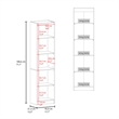 Home Tall Double Door Bookcase with 5 Interior Shelves Engineered Wood Gray