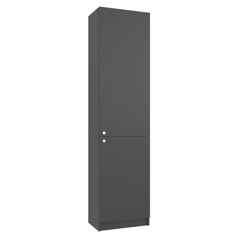 Home Tall Double Door Bookcase with 5 Interior Shelves Engineered Wood Gray