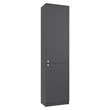 Home Tall Double Door Bookcase with 5 Interior Shelves Engineered Wood Gray