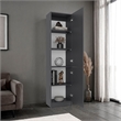 Home Tall Double Door Bookcase with 5 Interior Shelves Engineered Wood Gray
