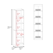 Home Double Glass Door Bookcase Cabinet with Shelves Engineered Wood Gray