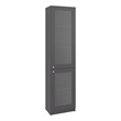 Home Double Glass Door Bookcase Cabinet with Shelves Engineered Wood Gray