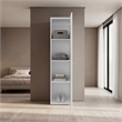 Home Linen Tall Single Door Cabinet with Storage Shelves Engineered Wood White