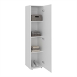 Home Linen Tall Single Door Cabinet with Storage Shelves Engineered Wood White