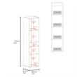 Home Linen Tall Single Door Cabinet with Storage Shelves Engineered Wood White