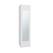 Home Linen Tall Cabinet with Single Door and One Mirror Engineered Wood White