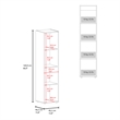Home Linen Tall Cabinet with Single Door and One Mirror Engineered Wood White