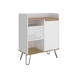 Tuhome Carajillo Small Sideboard Table with Top Counter Space Engineered Wood White