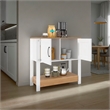 Tuhome Carajillo Compact and Small Sideboard Table with Cabinet Engineered Wood White